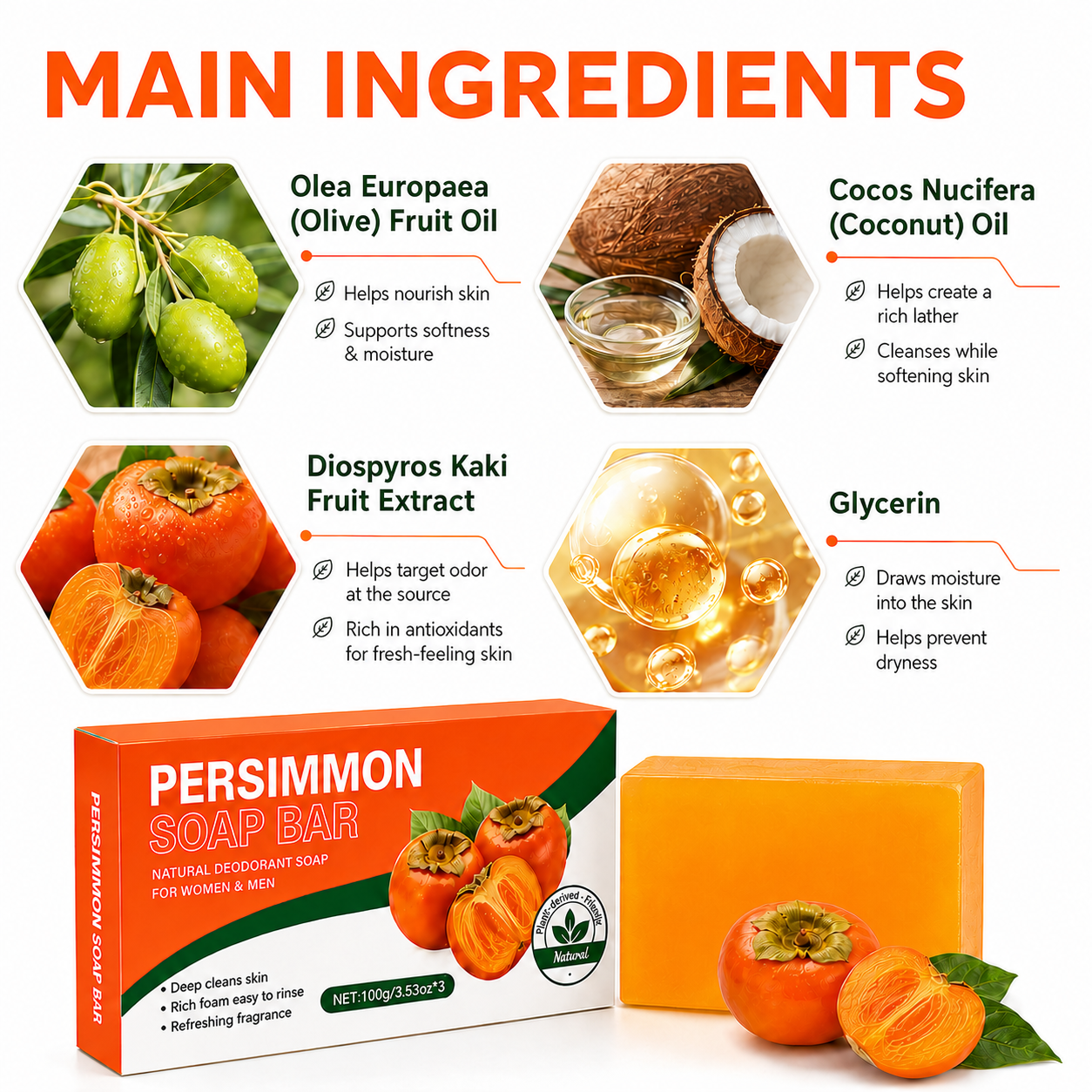 Deodorizing Soap with Persimmon